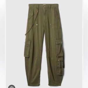 Gap x Cult Gaia collab green cargo barrel pants sz 6 NWT